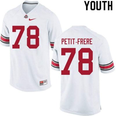 NCAA Ohio State Buckeyes Youth #78 Nicholas Petit-Frere White Nike Football College Jersey OAV4145SS